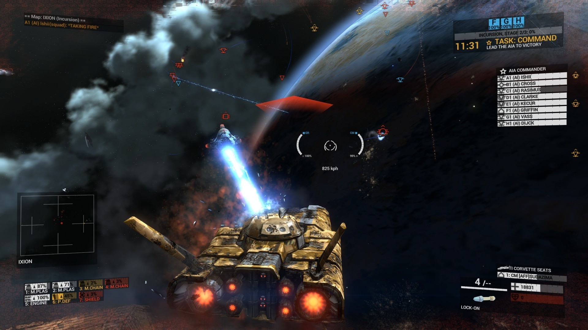 Capital ships in combat in Angels Fall First